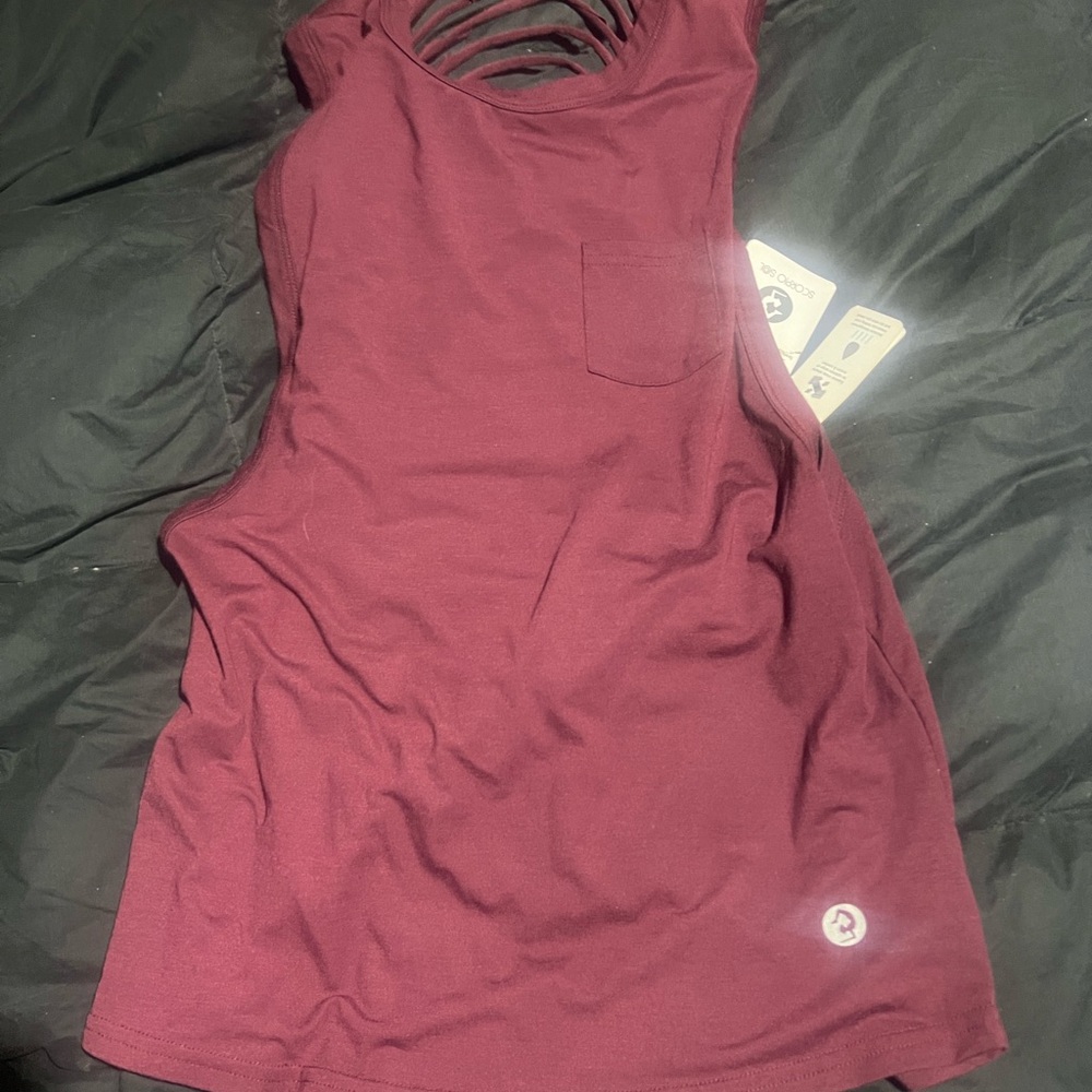 Burgundy Sleeveless Top with Pocket XS NWT